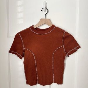 urban outfitters up bdg brown seam mock neck top